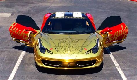 Gold Chrome Ferrari 458 Italia For Goldrush Rally Vi Gtspirit