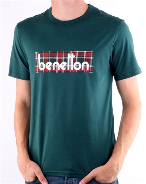 Benetton Classic Logo T Shirt Dark Green 80s Casual Classics