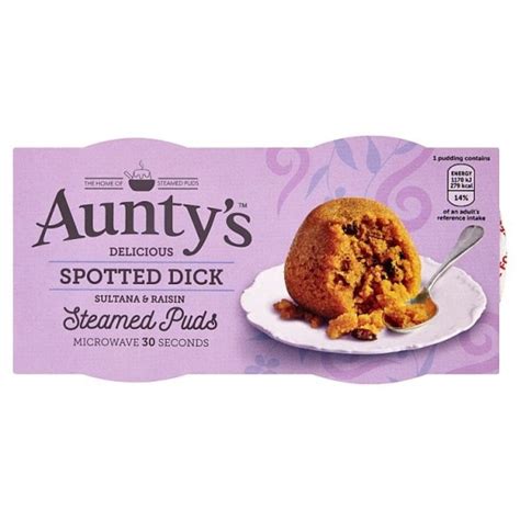 Auntys Steamed Spotted Dick Puddings 2x100g British Desserts Online
