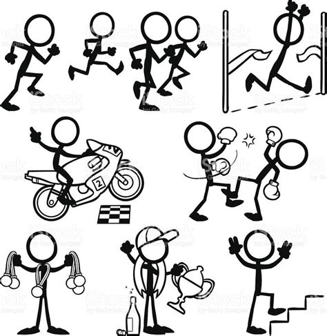 Stickfigures In Moments Of Victory Stick Figure Drawing Stick