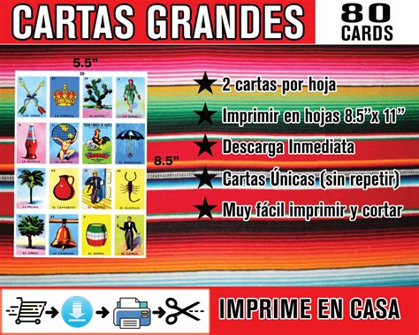 Party Supplies Loteria Mexicana Download Cards Pdf Ready To Print And Play At Home Juego De