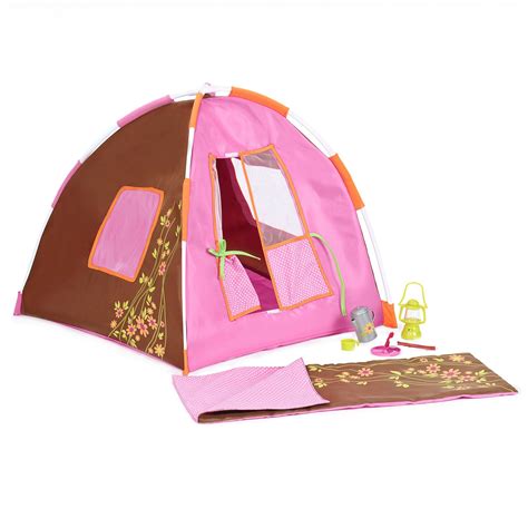 Our Generation Tent And Sleeping Bag Accessory For 18 Dolls Polka Dot
