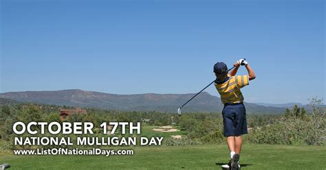 National Mulligan Day List Of National Days