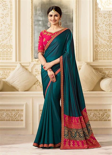 Teal Blue Sparkle Silk With Thin Border And Heavy Pallu Work Party Wear Sarees Saree Designs