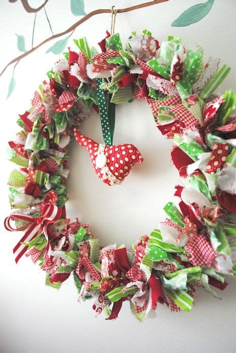Birdie Fabric Christmas Wreath Decoration Hanging Eclectic Xmas