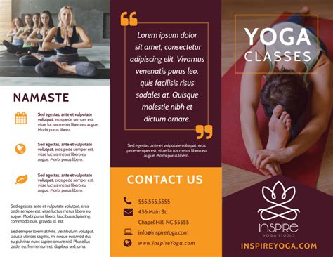 yoga class brochure template mycreativeshop