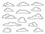 Premium Vector | Doodle collection of hand drawn vector clouds , vector set