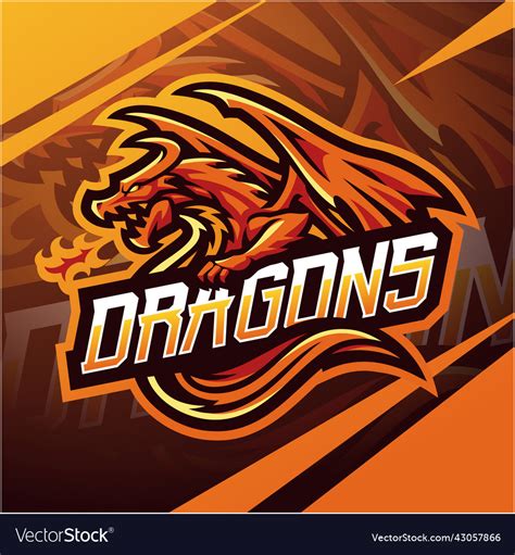 Dragon Esport Mascot Logo Design Royalty Free Vector Image