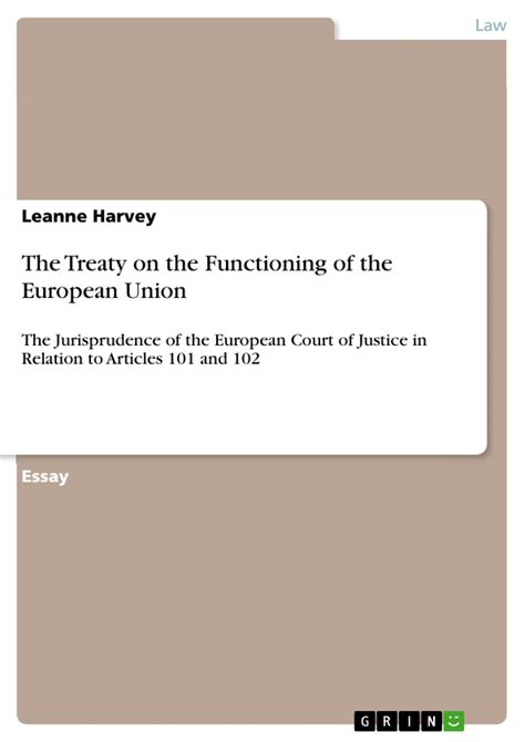 The Treaty On The Functioning Of The European Union Ebook V Leanne