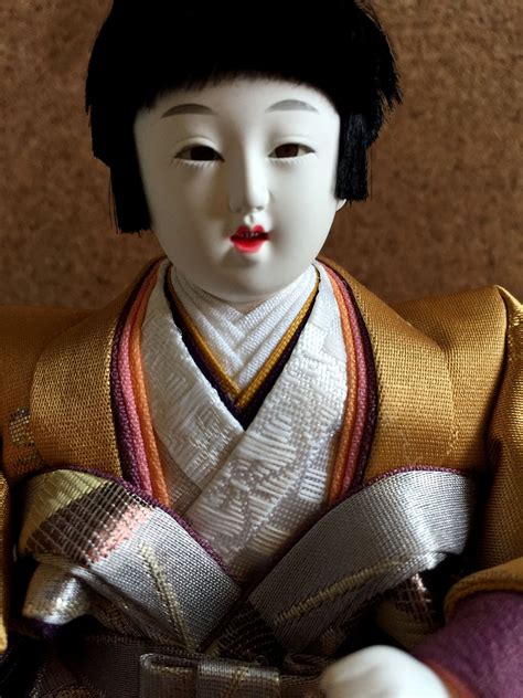 Japanese Traditional Doll Hina Ningyo Matsuri Doll Hand Made Gold