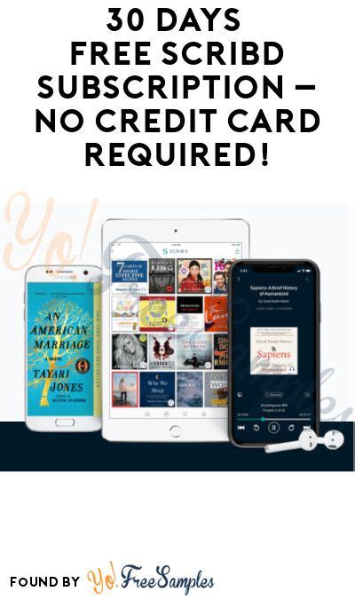 But which one is the best for you? 30 Days FREE Scribd Subscription - No Credit Card Required! - Yo! Free Samples in 2020 | Sample ...