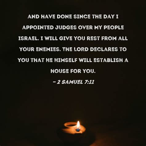 2 Samuel 711 And Have Done Since The Day I Appointed Judges Over My