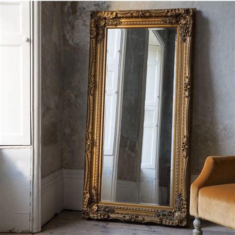 Carved Louis Leaner Mirror Gold French Mirrors Antique Gold Leaf