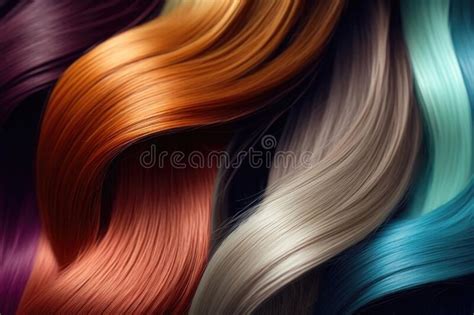 Hair Colors Dyed Palette Set Background Close Up Ai Generation Stock