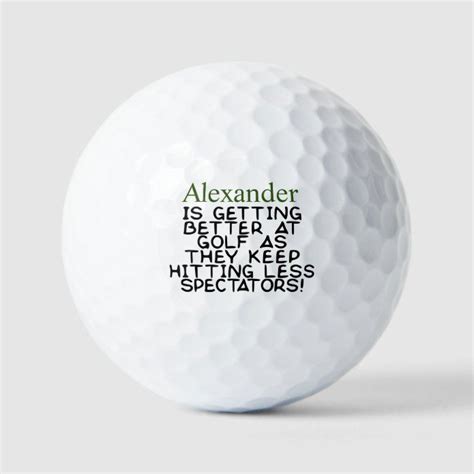 Funny Personalized Name Hitting Spectators Golf Ba Golf Balls Zazzle