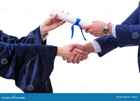 The Student Receiving Diploma After Graduation Stock Image Image Of