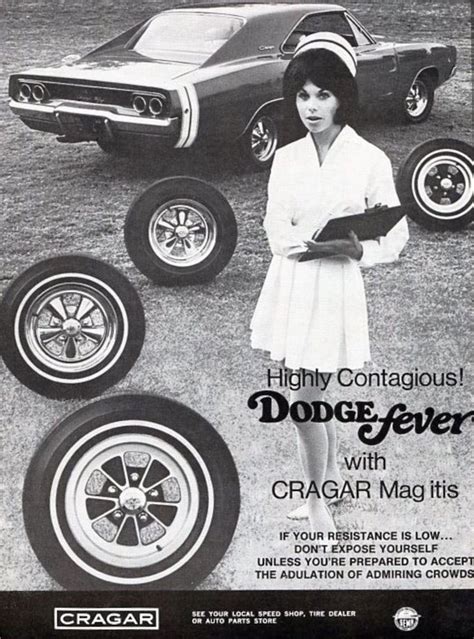 Vintage Cragar Wheel Advertisement Ca March 1968 Dodge Charger