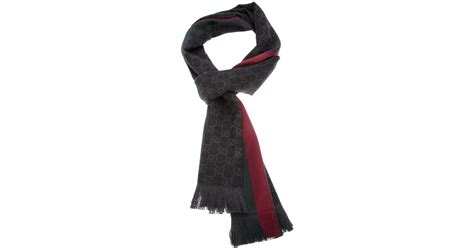 Gucci Wool Jacquard Gg Supreme Scarf In Black For Men Save 22 Lyst