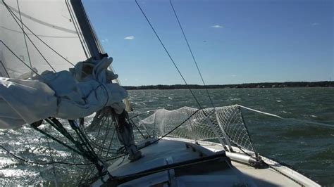 Blustery Fall Solo Sailing On Rappahannock River On Pearson 28 Youtube