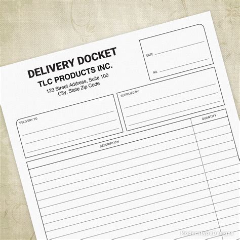 Delivery Docket Printable Form With Lines Editable 2