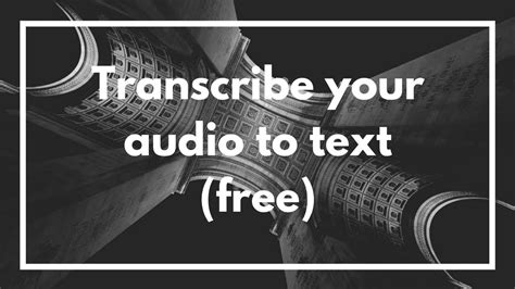 Try go transcribe video transcription ai software for the most popular formats: Transcribe audio to text (free) - YouTube