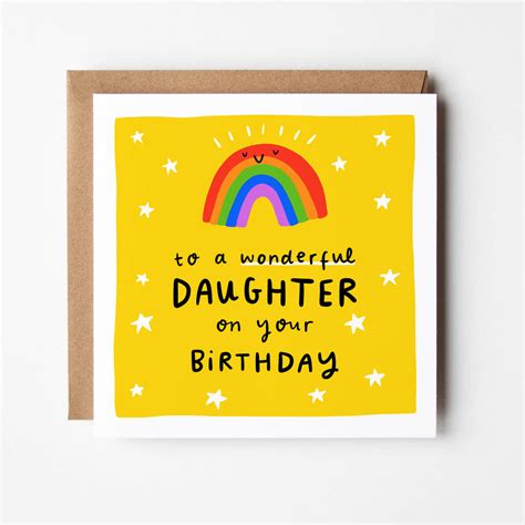 Wonderful Daughter Birthday Card By Arrow T Co