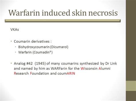 Warfarin Induced Skin Necrosis By Mohammed Alsaidan Ppt Download