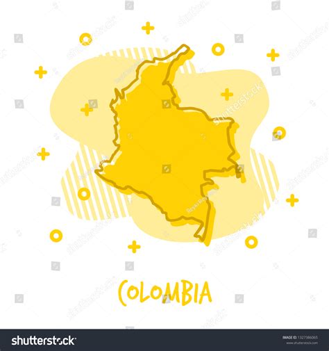 Cartoon Colombia Map Stock Vector Royalty Free 1327386065 Shutterstock