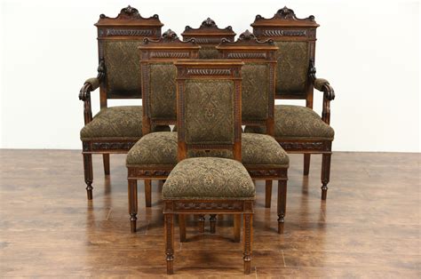 Metal dining room table and chairs victorian clothing. SOLD - Set of 6 Italian Carved Walnut Antique Dining ...