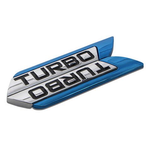 New Pair 3d Metal Turbo Car Styling Stickers Diy Turbocharged Logo
