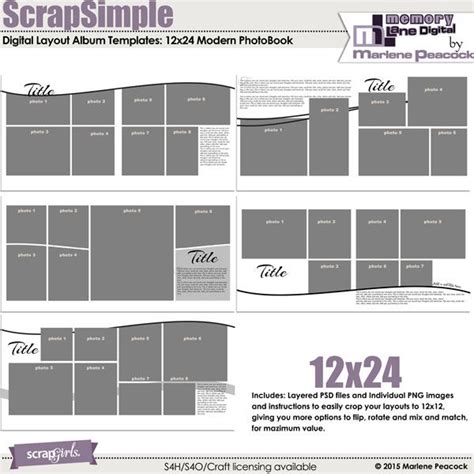 Digital Scrapbooking Kit Scrapsimple Digital Layout Album Templates