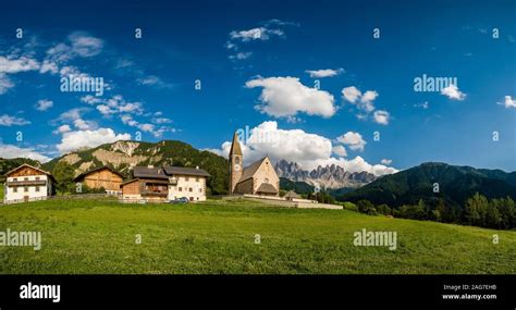 The Village And The Old Parish Church St Magdalena At The End Of The