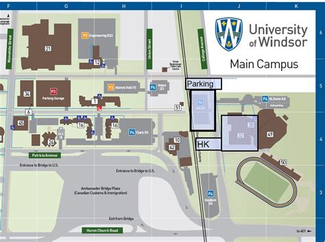 University Of Windsor Campus Map Map Of Campus