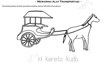 Gambar Alat Transportasi Sketch Coloring Page