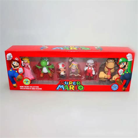 Super Mario Bros Toys Action Figure Nintendo Dolls 2 Figurines 6pcs