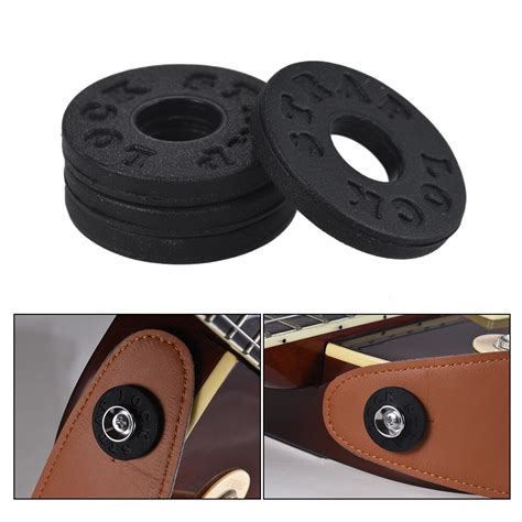 4pcs Electric Guitar Strap Locks Blocks Rubber Material Bass Guitar