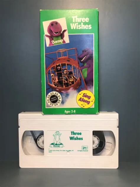 Barney Three Wishes Vhs 1989 Kids Vcr Tape Htf Vtg Rare 3999