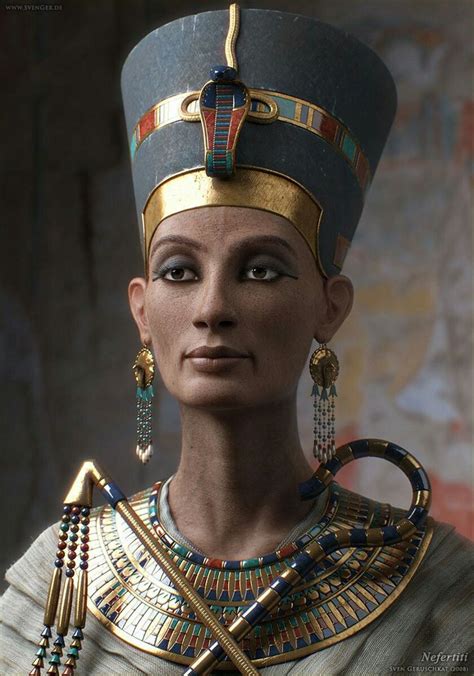 The Nefertiti Bust Ca 1350 Bc Found In The Collection Of The