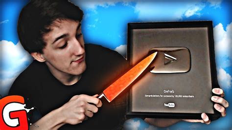 Unboxing Silver Play Button With 1000 Degree Knife 100000 Subscribers