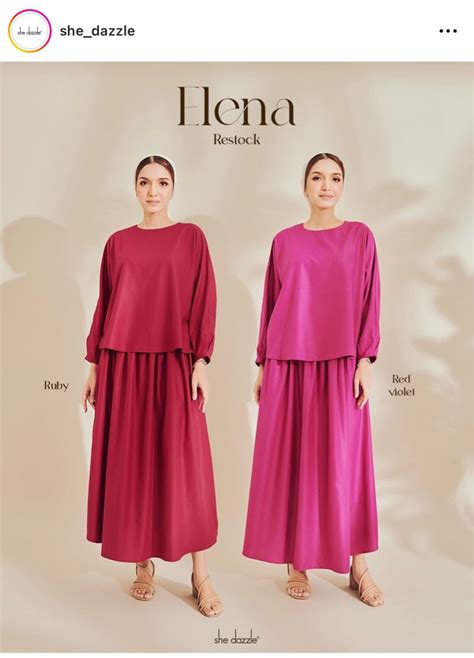 She Dazzle Elena Set Ruby Colour Women S Fashion Dresses Sets