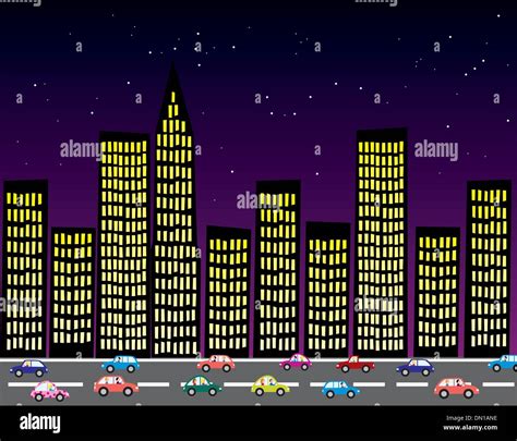 Vector City At Night Stock Vector Image And Art Alamy