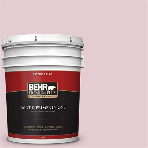 Behr Premium Plus 5 Gal 100c 2 Cool Pink Flat Exterior Paint 405005