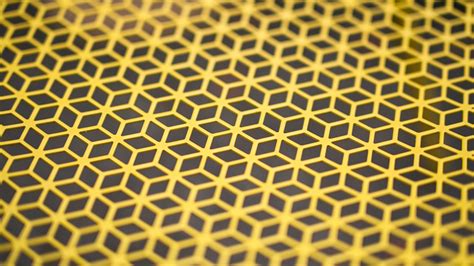 Yellow Hexagon Cubes Edges Black Background Abstraction 4k Hd Abstract