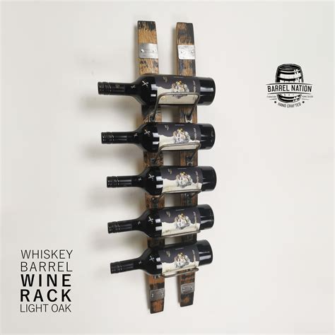 Oak Barrel Stave Wine Rack Wall Mounted Wine Rack Reclaimed Oak