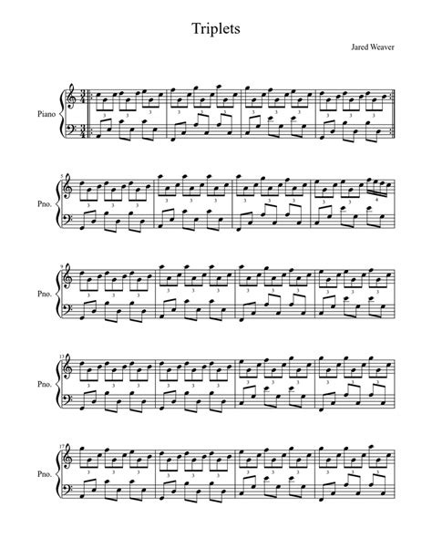Triplets Sheet Music For Piano Solo Download And Print In Pdf Or