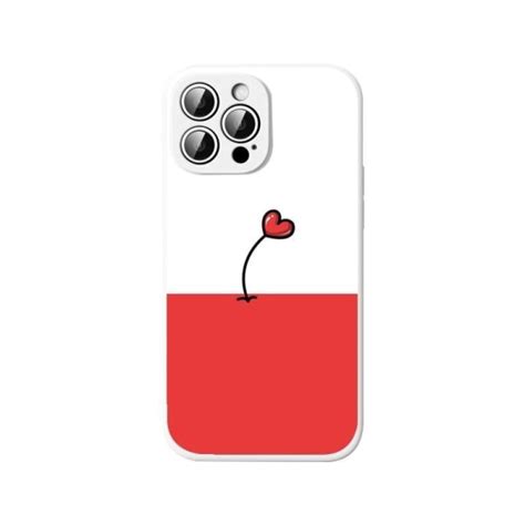 Iphone 13 Pro And Max Skal Blomma Med Hjärta Som Växer Rött Vitt Red One Size 0e56 Red