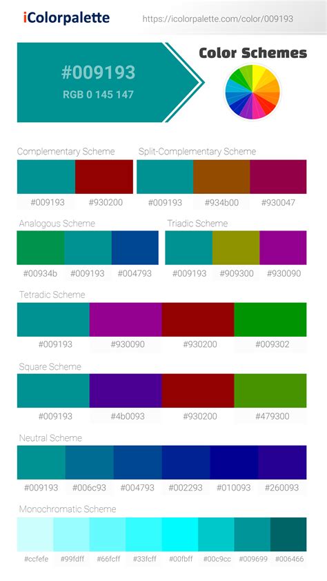 Common Teal Information Hsl Rgb Pantone