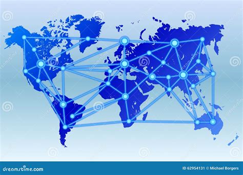 World Map With Connected Data Centers Stock Illustration Illustration