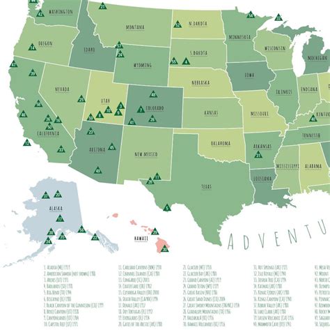 Printable National Parks Map Suitable For Tourism Designs And More