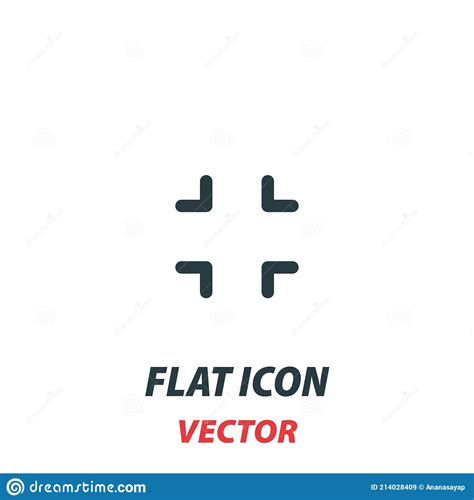 Exit Fullscreen Mode Icon In A Flat Style Vector Illustration